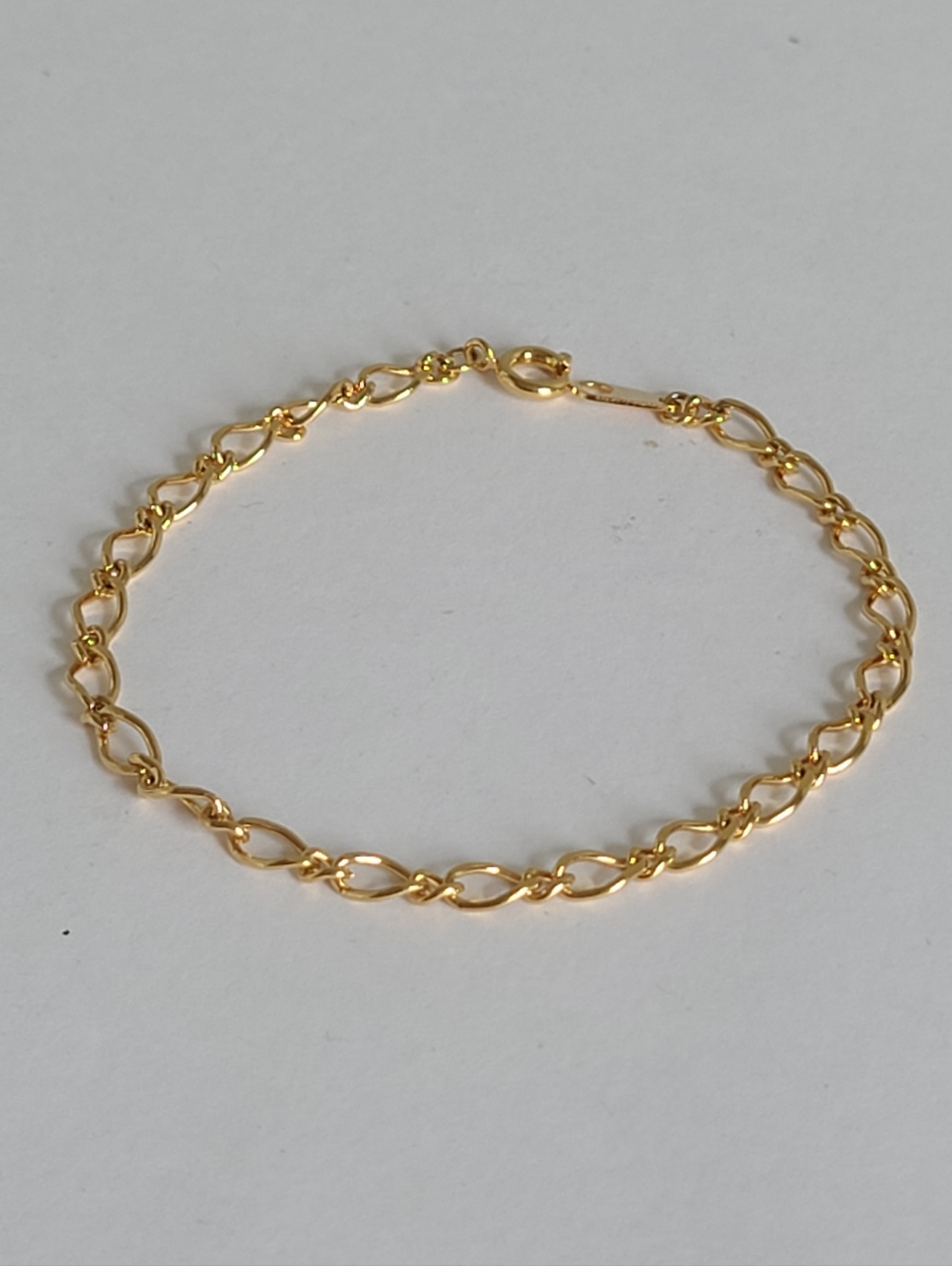Vintage Luxury Gold Plated Figaro Chain Link Classic Bracelet